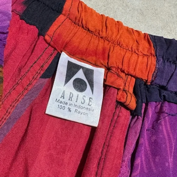 Vtg Patchwork‎ Modi Skirt Size M Hippie Boho Gypsy Modest Pull On Colorful Flare - Picture 2 of 5